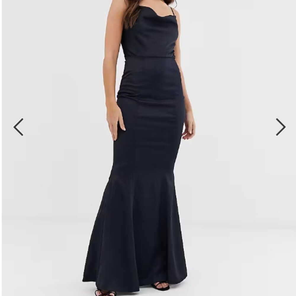 ASOS cowl neck maxi dress in navy